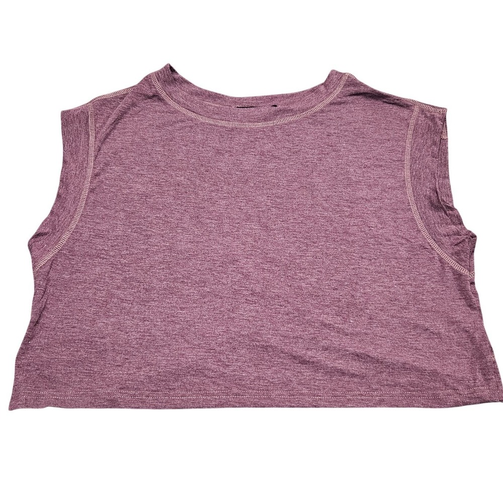 BB KK Open Back Crop Tank Top Size M Purple Twist Criss Cross Model Off Duty